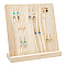 Wood Slanted Back Earring Display Stands, Tabletop Earring Organizer Holder with Base, Rectangle, Wheat, Finish Product: 26.5x9.1x26.5cm, about 2pcs/set