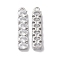 Brass with Clear Glass Pendants, Oval Charms, Platinum, 28x6x4mm, Hole: 1.6mm