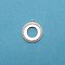 Brass Pendant Cabochon Settings, Flat Round, Silver, Tray: 12.3mm, 18x16x2.5mm, Hole: 0.8mm