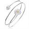 Lotus Wrap Brass Bracelet for Girl Women, Gunmetal & Platinum