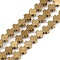 Electroplated Synthetic Non-magnetic Hematite Beads Strands, Cross, Golden Plated, 4x4x2mm, Hole: 0.7mm, about 94pcs/strand, 15.04''(38.2cm)