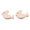 Alloy Enamel Pendants, Cadmium Free & Nickel Free & Lead Free, Light Gold, Fur Seal, Pink, 13.5x20x1.5mm, Hole: 1.6mm