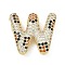 Brass Micro Pave Cubic Zirconia Pendants, Long-Lasting Plated, Rack Plating, Letter Charms, Real 18K Gold Plated, Letter W, 22x24.5x6.5mm, Hole: 5.2x3mm