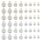 192Pcs 8 Styles Brass Micro Pave Cubic Zirconia Charms, Round, Platinum & Golden, 5~8.5x3~6x2~5mm, Hole: 1mm, 24pcs/style