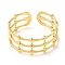 304 Stainless Steel Open Cuff Rings, Bamboo, Golden, US Size 7 1/4(17.5mm)