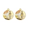 Alloy Enamel Pendants, Golden, Flat Round with Big Ben Charm, Light Yellow, 26x23x1mm, Hole: 1.8mm
