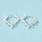 Brass Hoop Earring Finding, Twist Rhombus, with Horizontal Loops, Cadmium Free & Lead Free, Long-Lasting Plated, 925 Sterling Silver Plated, 16.5x17x2mm, Hole: 1mm, Pin: 1mm