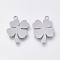 Tarnish Resistant 201 Stainless Steel Pendants, Laser Cut Pendants, Clover, Stainless Steel Color, 17x13x1mm, Hole: 1.4mm