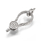 Brass Micro Pave Cubic Zirconia Lobster Claw Clasps, Cadmium Free & Lead Free, Platinum, 28.5x12.5x4.5mm, Hole: 2.5mm