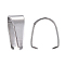 Tarnish Resistant 304 Stainless Steel Snap on Bails, Stainless Steel Color, 7x6mm