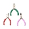 Iron Jewelry Pliers Sets, including Flat Nose Plier, Side Cutting Plier, Round Nose Plier, Mixed Color, 76~80x43~50x7~8mm, 3 styles, 1pc/style, 3pcs/set
