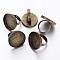 Antique Bronze Tone Adjustable Brass Ring Shanks, Pad Ring Base Findings For Jewelry Making, 17mm, Tray: 25mm