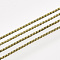 Brass Serpentine Chains, Unwelded, Cadmium Free & Nickel Free & Lead Free, with Spool, Antique Bronze, 1mm, about 288.71 Feet(88m)/roll