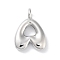 Rack Plating Brass Balloon Letter Pendants, Cadmium Free & Lead Free, Long-Lasting Plated, Platinum, Letter A, 17x12.5x4.5mm, hole: 2.5mm