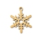 Christmas 201 Stainless Steel Pendants, Snowflake Charm, Laser Cut, Ion Plating(IP), Real 18K Gold Plated, 18x14x1mm, Hole: 1.5mm