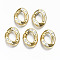 CCB Plastic Linkings Rings, Quick Link Connectors, with Crystal Rhinestone, For Jewelry Cross Chains Making, Twist, Golden, 25x20.5x6mm, Inner Diameter: 14.5x9.5mm