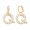 Brass Micro Pave Clear Cubic Zirconia Pendants, Real 18K Gold Plated, Letter, Letter.Q, 19~22.5x10.5~20x2.5mm, Hole: 9.5x6mm