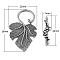Alloy Toggle Clasps, Cadmium Free & Nickel Free & Lead Free, Leaf, Antique Silver, Toggle: 36x22x4.5mm, Hole: 1.5mm, Bar: 24x7x4.5mm