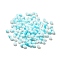 6/0 Opaque Glass Seed Beads, Round Hole, Rondelle, Sky Blue, 4~4.5x3~4mm, Hole: 0.8~1.5mm