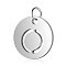 Non-Tarnish 304 Stainless Steel Charms, Flat Round with Letter, Stainless Steel Color, Letter.O, 12x1mm, Hole: 2.5mm