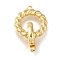 Brass Fold Over Clasps, Cadmium Free & Nickel Free & Lead Free, Ring, Real 18K Gold Plated, 25.5mm