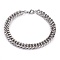 Tarnish Resistant 304 Stainless Steel Cuban Link Chain Bracelets, with Lobster Claw Clasps, Faceted, Stainless Steel Color, 8-5/8 inch(225mm), 9mm
