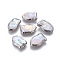 Natural Cultured Freshwater Pearl Beads, with Brass Findings, Fish, Platinum, 19~22.5x12~14.5x4~7mm, Hole: 0.7mm