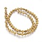 Electroplated Non-magnetic Synthetic Hematite Beads Strands, Frosted, Cross, Golden Plated, 6x6x2.5mm, Hole: 1mm, about 65pcs/strand, 15.94 inch(40.5cm)