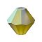 Preciosa® Crystal Beads, Czech Crystal, Bicone(451 69 302 Rondelle), 50230 20019 Olivine AB Matt, 3mm, Hole: 0.8mm