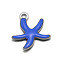304 Stainless Steel Enamel Charms, Starfish Charms, Royal Blue, 11.5x10x2.5mm, Hole: 1mm