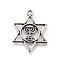 Tibetan Style Alloy Pendants, Cadmium Free & Lead Free, Star of David, Antique Silver, 25x19x1mm, Hole: 1.6mm, about 416pcs/500g