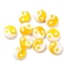 Printed Natural Freshwater Shell Beads, Yin Yang Flat Round Beads, Gold, 8x2.5~3mm, Hole: 0.8mm