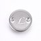Tarnish Resistant 201 Stainless Steel Links connectors, Flat Round, Letter.L, Stainless Steel Color, 10x1mm, Hole: 1.5mm