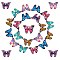 24Pcs 6 Colors Printed Alloy Pendants, with Enamel, Butterfly, Light Gold, Mixed Color, 15.5x22x2mm, Hole: 1.8mm, 4pcs/color