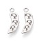 Alloy Pendants, Pea, Platinum, 19x7x3mm, Hole: 1.5mm
