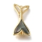 Brass with Shell Fold Over Clasps, Cadmium Free & Nickel Free & Lead Free, Fishtail, Real 18K Gold Plated, 30mm