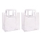 PVC Laser Transparent Bag, Tote Bag, with PU Leather Handles, for Gift or Present Packaging, Rectangle, White, 12-5/8x9-7/8 inch(32x25cm), 2pcs/set