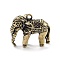 Brass Pendants, Elephant, Antique Bronze, 28x32.5x21mm, Hole: 3mm