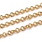 Ion Plating(IP) 304 Stainless Steel Rolo Chains, Belcher Chain, with Spool, Unwelded, Real 18K Gold Plated, 5x1mm, about 32.8 Feet(10m)/roll