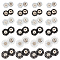 24 Sets 6 Style Zinc Alloy Snap Buttons, Garment Buttons, Sewing Accessories, Flower, Mixed Color, 15~21x6~7mm, 4 sets/style