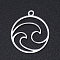 Non-Tarnish 201 Stainless Steel Laser Cut Pendants, Flat Round with Auspicious Cloud, Stainless Steel Color, 20x17.5x1mm, Hole: 1.4mm