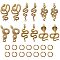 26Pcs 7 Style Rack Plating Alloy Big Pendants, with 304 Stainless Steel Open Jump Rings, Snake, Light Gold, 30.5~43x14~32.5x2.5~4.5mm, Hole: 1.8~2mm