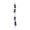 Faceted Round Natural Lapis Lazuli & Kyanite & Potato Natural Cultured Freshwater Pearl Beaded Connector Charms, with Copper Wire Loops, Light Gold, 41~43.5x5~5.5x3.8mm, Hole: 1.8mm