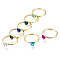 Rack Plating Alloy Cubic Zirconia Finger Rings, Solitaire Ring, Solitaire Ring, Cadmium Free & Lead Free, Heart, Light Gold, Mixed Color, US Size 7 1/2(17.7mm)