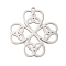 Anti-Tarnish 304 Stainless Steel Pendants, Laser Cut, Clover with Trinity Knot Charm, Stainless Steel Color, 24.5x23x1mm, Hole: 1.2mm