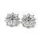 Brass Micro Pave Cubic Zirconia Spacer Beads, Cadmium Free & Nickel Free & Lead Free, Flat Round, Platinum, 10x4.5mm, Hole: 1.6mm