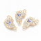 Jewelry Alloy Rhinestone Links connectors, with Enamel, Baby Feet with Evil Eye, Golden, 21x12x2.5mm, Hole: 1.8mm