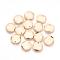 Brass Charms, Nickel Free, Real 18K Gold Plated, Flat Round, Golden, 12x12x1mm, Hole: 1mm