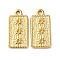 304 Stainless Steel Pendant Rhinestone Settings, Rectangle Charm, Real 18K Gold Plated, Fit for 1.2mm Rhinestone, 20.5x10x2mm, Hole: 1.8mm