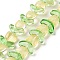Transparent Glass Beads Strands, Tulip, Light Khaki, 6.5~9x9~14x4~5.5mm, Hole: 1mm, about 29pcs/strand, 15.71''(39.9cm)